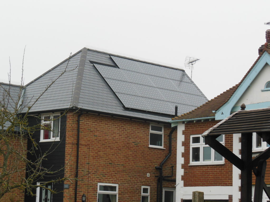 Solar PV panel array Swalecliffe, Kent